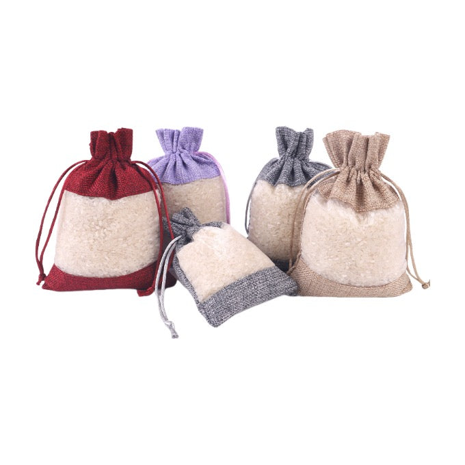 6 X 7.8 Inch Fake Burlap Drawstring Pouch