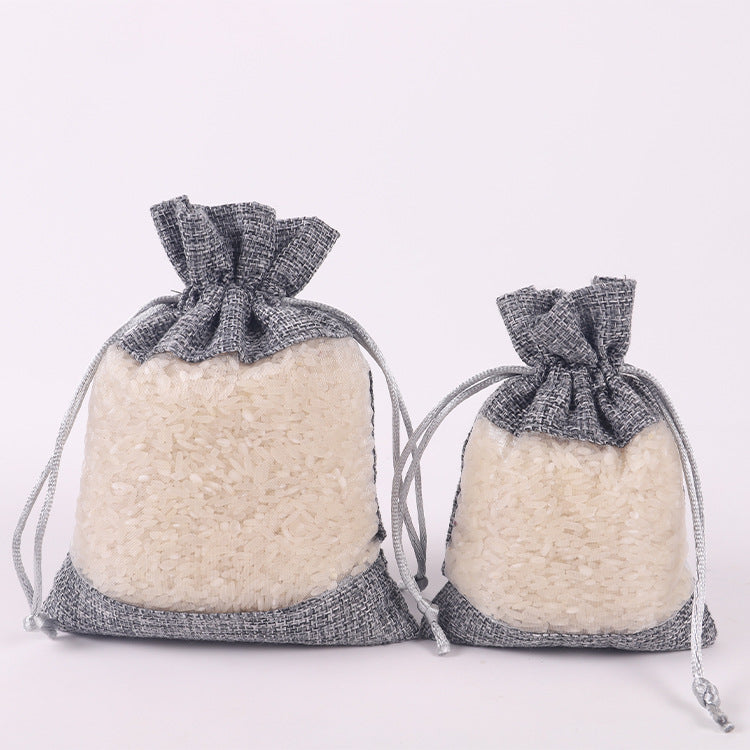 6 X 7.8 Inch Fake Burlap Drawstring Pouch