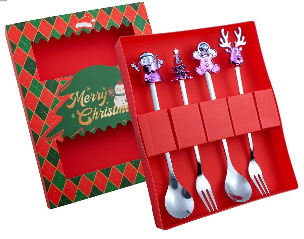 4pcs Christmas Spoon And Fork