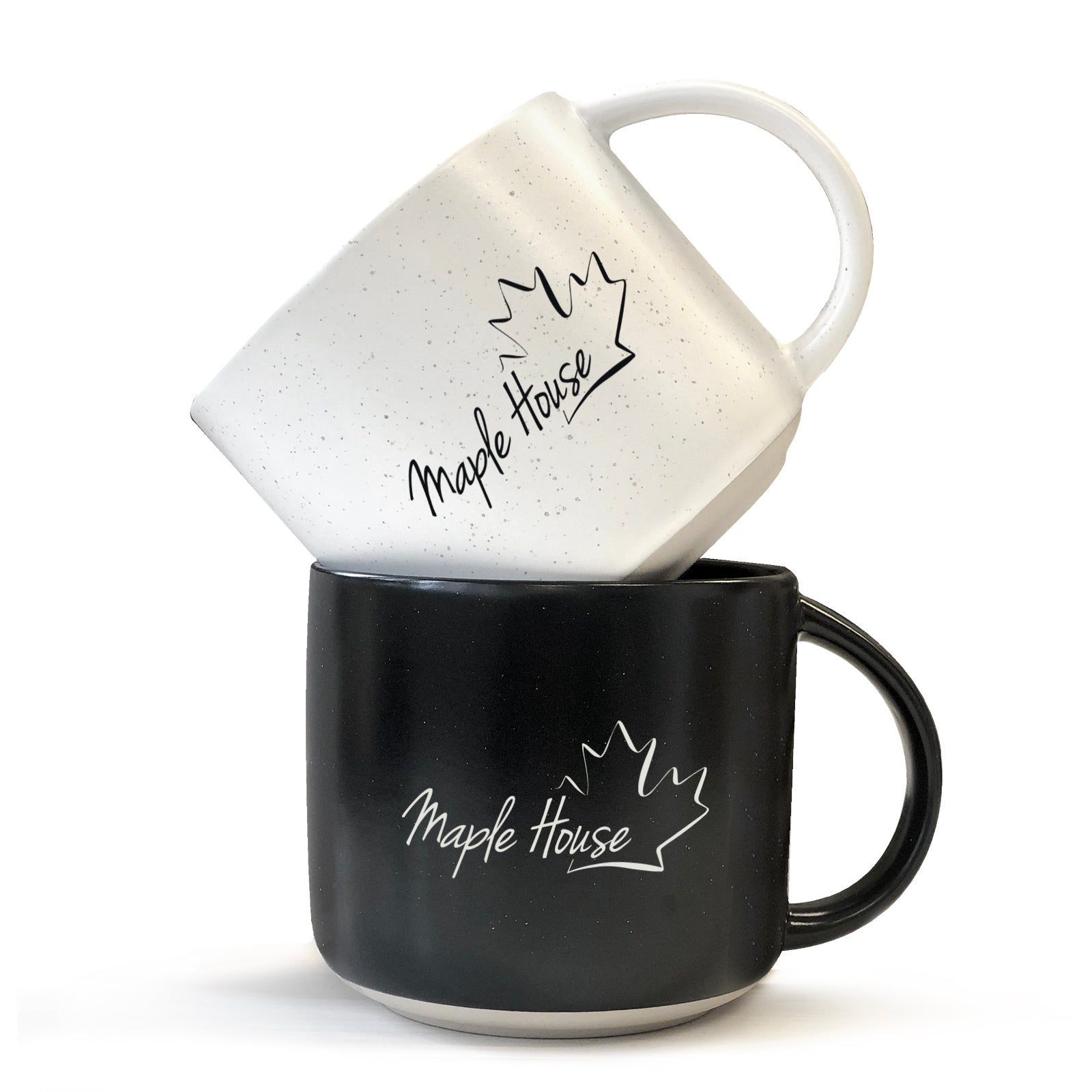 Taza de café de cerámica moteada